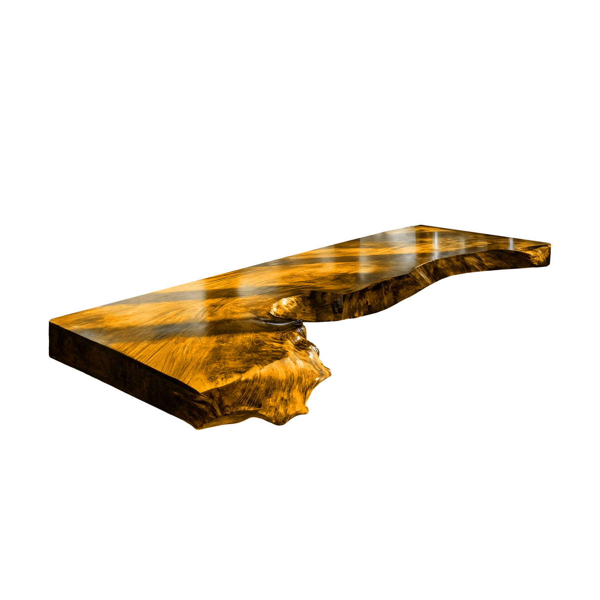 Arborex Live Edge Solid Wood Floating Desk Teak - Timberustic Floating Desk