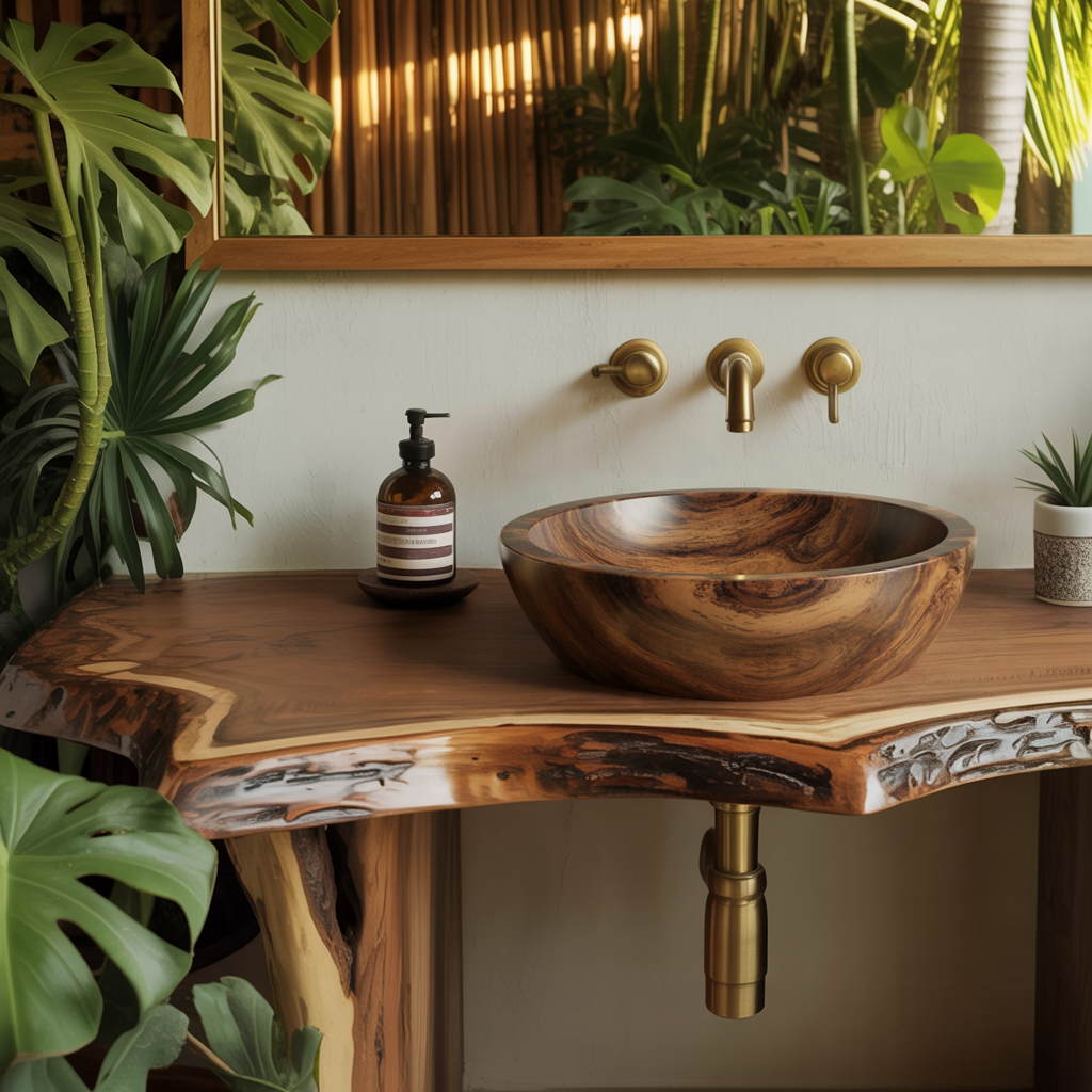 Arborflow Solid Wood Round Vessel Sink – Timberustic