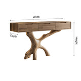 Arboris Branch-Leg Console Table with Modern Drawer Top