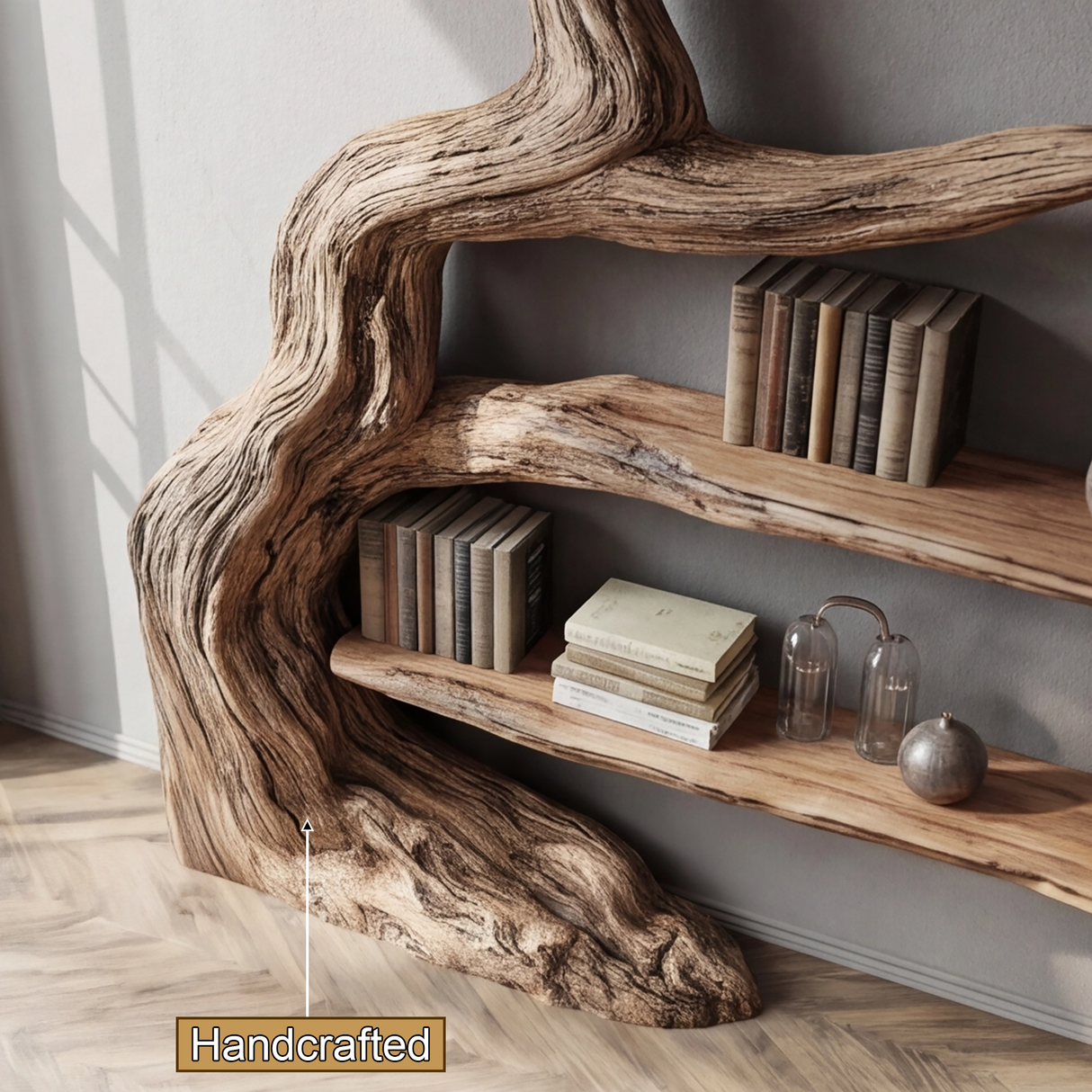 Arboris Drift Natural Wood Tree Bookshelf - Timberustic Tree Bookshelf
