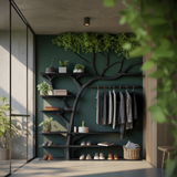 Arboris Flow Tree-Shaped Solid Wood Entryway Organizer - Timberustic Entryway Organizer