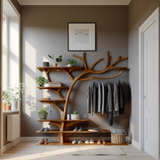 Arboris Flow Tree-Shaped Solid Wood Entryway Organizer - Timberustic Entryway Organizer