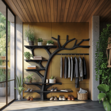 Arboris Flow Tree-Shaped Solid Wood Entryway Organizer - Timberustic Entryway Organizer