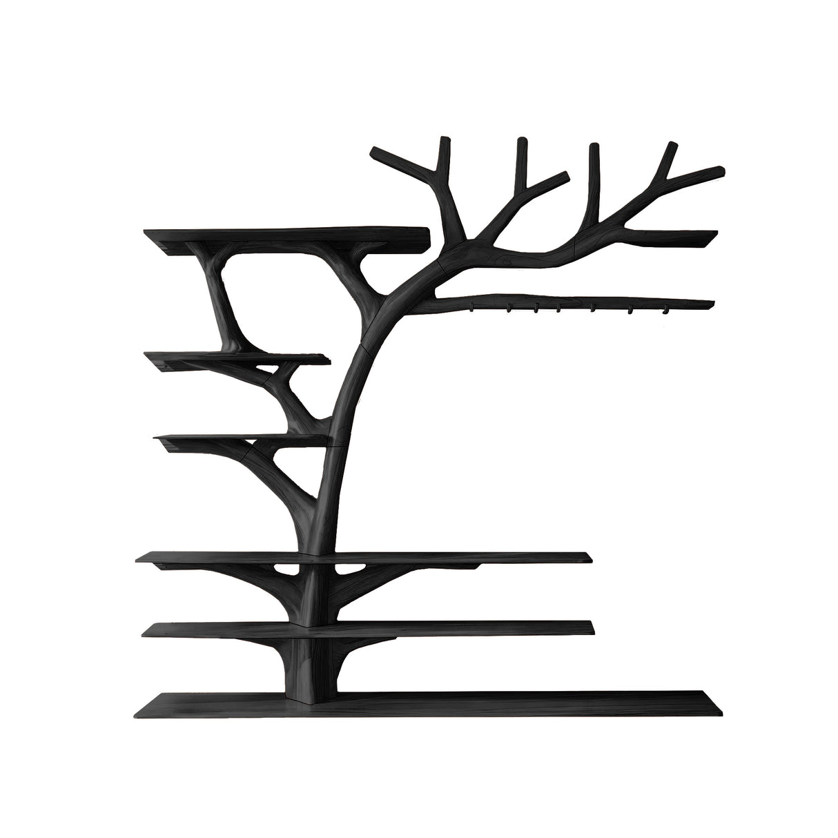 Arboris Flow Tree-Shaped Solid Wood Entryway Organizer Black - Timberustic Entryway Organizer