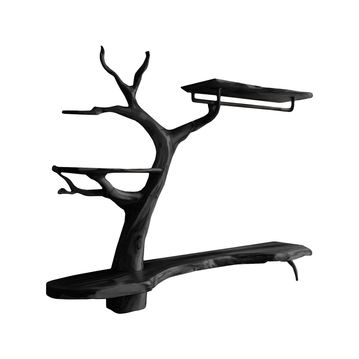 Arboris Haven Tree-Shaped Solid Wood Entryway Organizer Black - Timberustic Entryway Organizer
