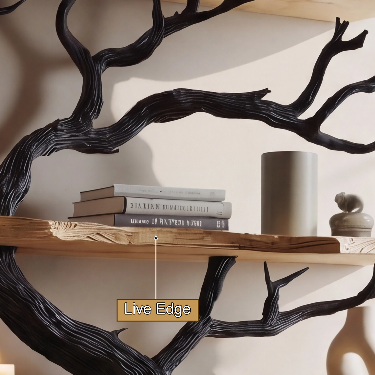 Arboris Noir Solid Wood Tree Bookshelf - Timberustic Tree Bookshelf