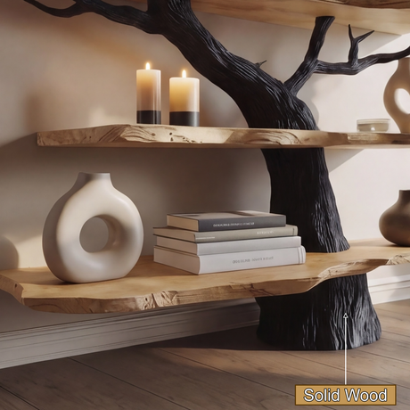 Arboris Noir Solid Wood Tree Bookshelf - Timberustic Tree Bookshelf