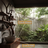 Arboris Organic Handcrafted Solid Wood Floating Bathroom Vanity with Branch Tree Shelves - Timberustic Floating Bathroom Vanity With Drawers