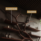 Arboris Organic Handcrafted Solid Wood Floating Bathroom Vanity with Branch Tree Shelves - Timberustic Floating Bathroom Vanity With Drawers