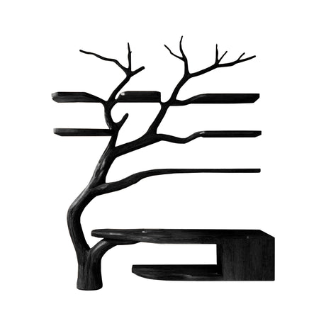 Arboris Organic Modern Solid Wood Bathroom Vanity with Tree Branch Shelfs