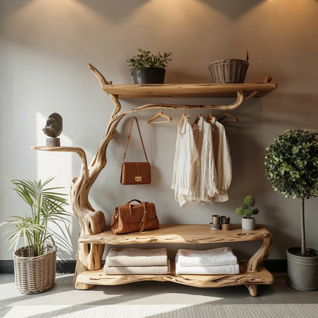Arboris Root Tree-Shaped Solid Wood Entryway Organizer - Timberustic Entryway Organizer