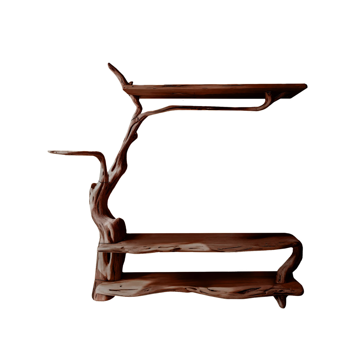 Arboris Root Tree-Shaped Solid Wood Entryway Organizer Dark Walnut - Timberustic Entryway Organizer