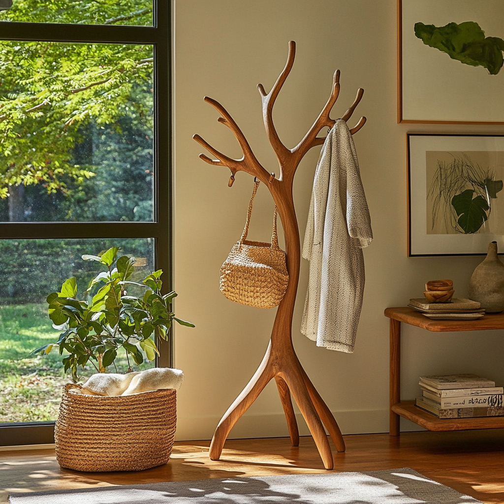 Arboris Sculpted Solid Wood Tree Coat Rack - Timberustic Tree Coat Rack