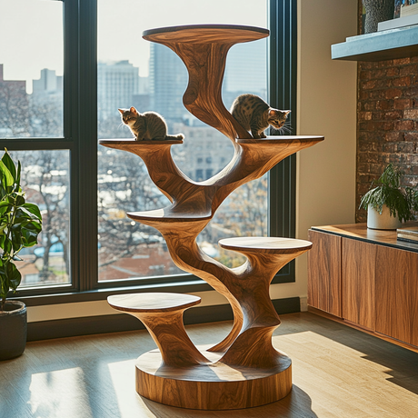 Arboris Solid Wood Tree-Inspired Cat Tree Shelf - Timberustic Tree-Inspired Cat Tree Shelf