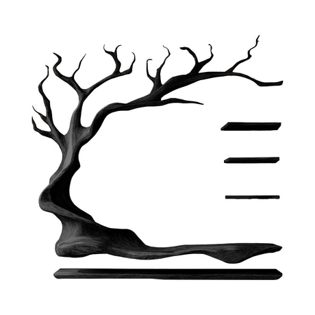 Arboris Tree Branch Live Edge Solid Wood TV Console Black - Timberustic TV Console with Tree Shelf