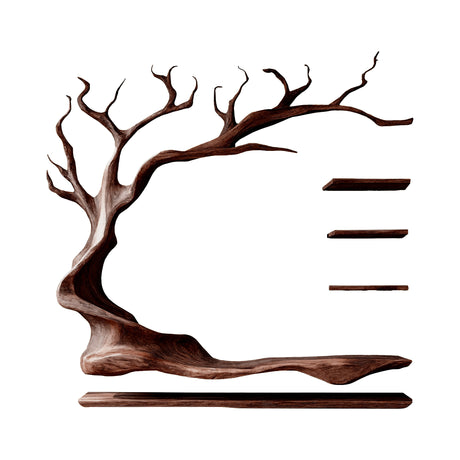 Arboris Tree Branch Live Edge Solid Wood TV Console Dark Walnut - Timberustic TV Console with Tree Shelf