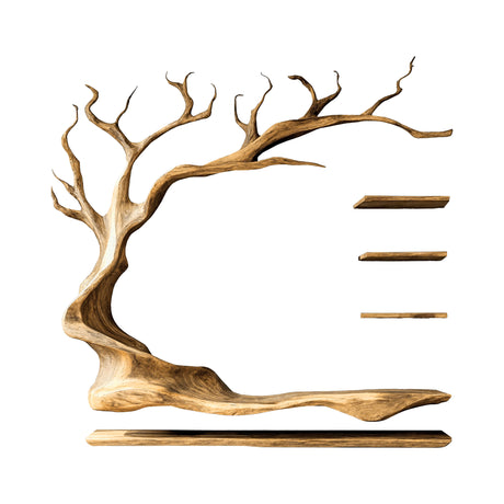 Arboris Tree Branch Live Edge Solid Wood TV Console Natural Oak - Timberustic TV Console with Tree Shelf