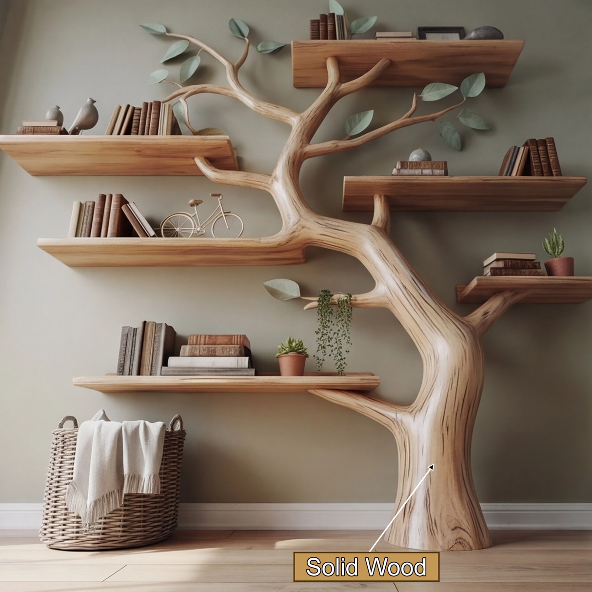 Arborleaf Sculpted Solid Wood Tree Bookshelf - Timberustic Tree Bookshelf