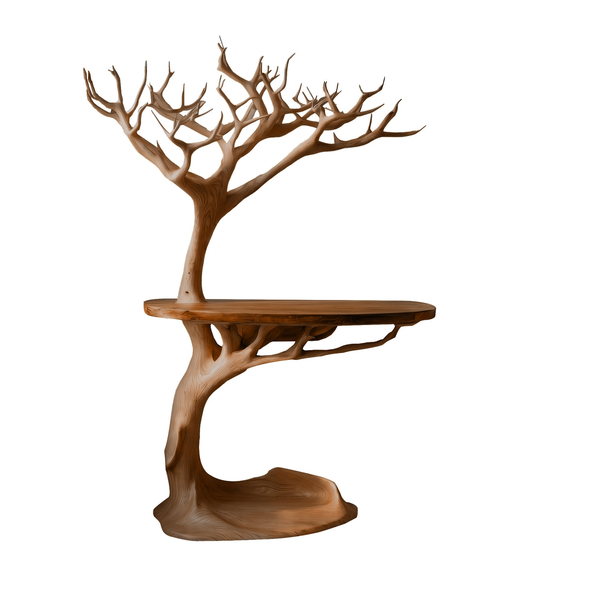Arborveil Sculpted Solid Wood Record Player Stand Brown - Timberustic Record Player Stand With Storage
