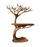 Arborveil Sculpted Solid Wood Record Player Stand Brown - Timberustic Record Player Stand With Storage
