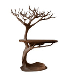 Arborveil Sculpted Solid Wood Record Player Stand Dark Walnut - Timberustic Record Player Stand With Storage