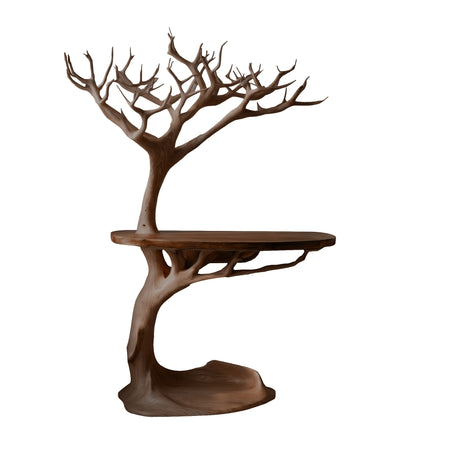 Arborveil Sculpted Solid Wood Record Player Stand Dark Walnut - Timberustic Record Player Stand With Storage