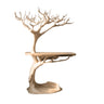 Arborveil Sculpted Solid Wood Record Player Stand Natural Oak - Timberustic Record Player Stand With Storage