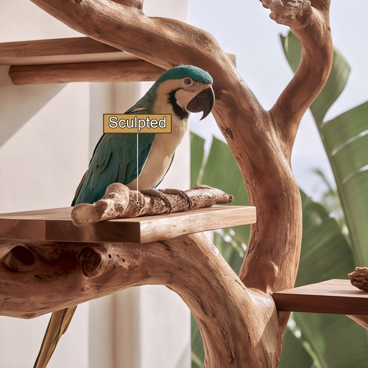 Arborwyn Handcrafted Tree Branch Parrot Stand SPA389458 - Timberustic Tree Branch Parrot Stand