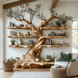 Arborwyn Live Edge Solid Wood Tree Bookshelf - Timberustic Tree Bookshelf