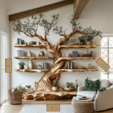 Arborwyn Live Edge Solid Wood Tree Bookshelf - Timberustic Tree Bookshelf