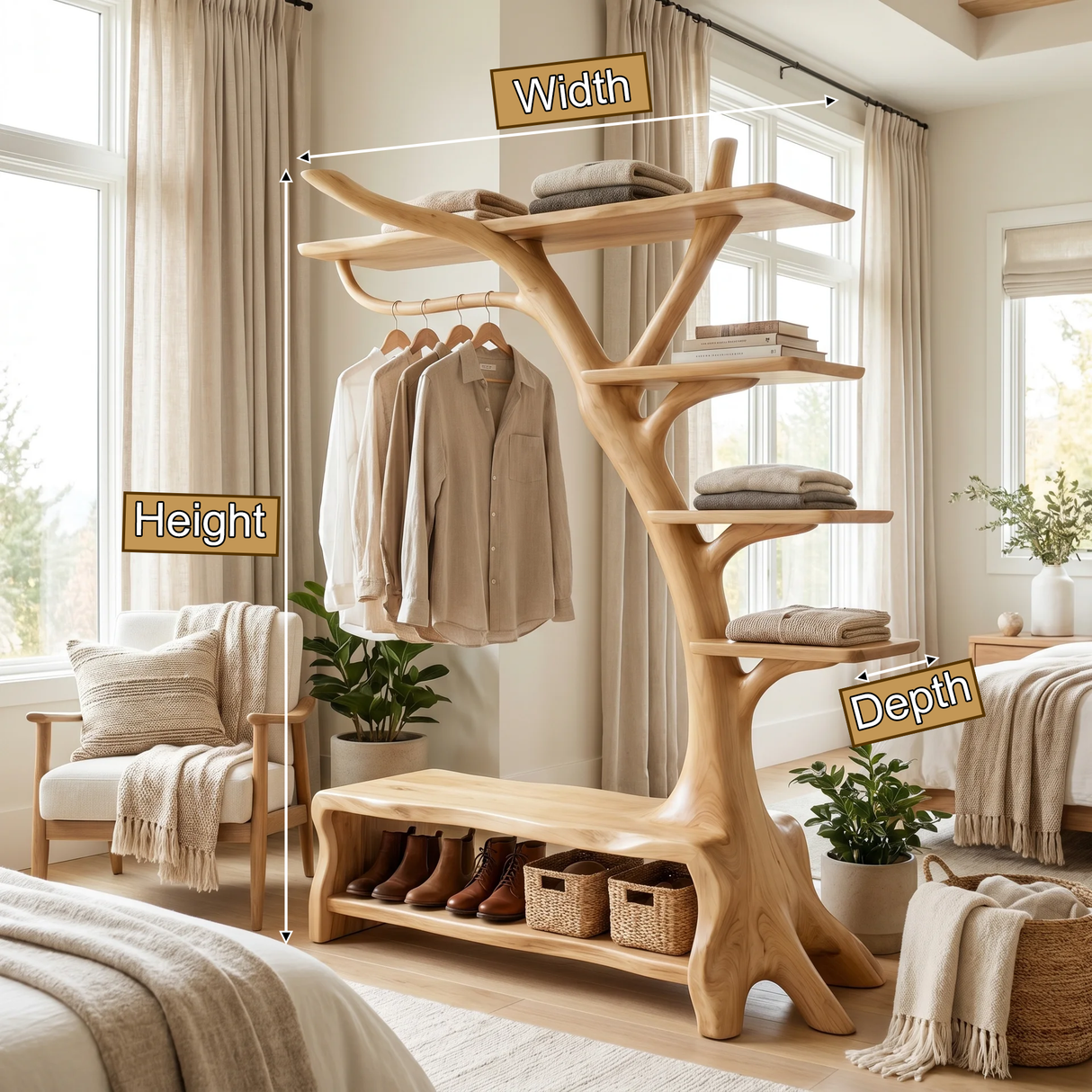 Arbrelis Handcrafted Solid Wood Entryway Organizer