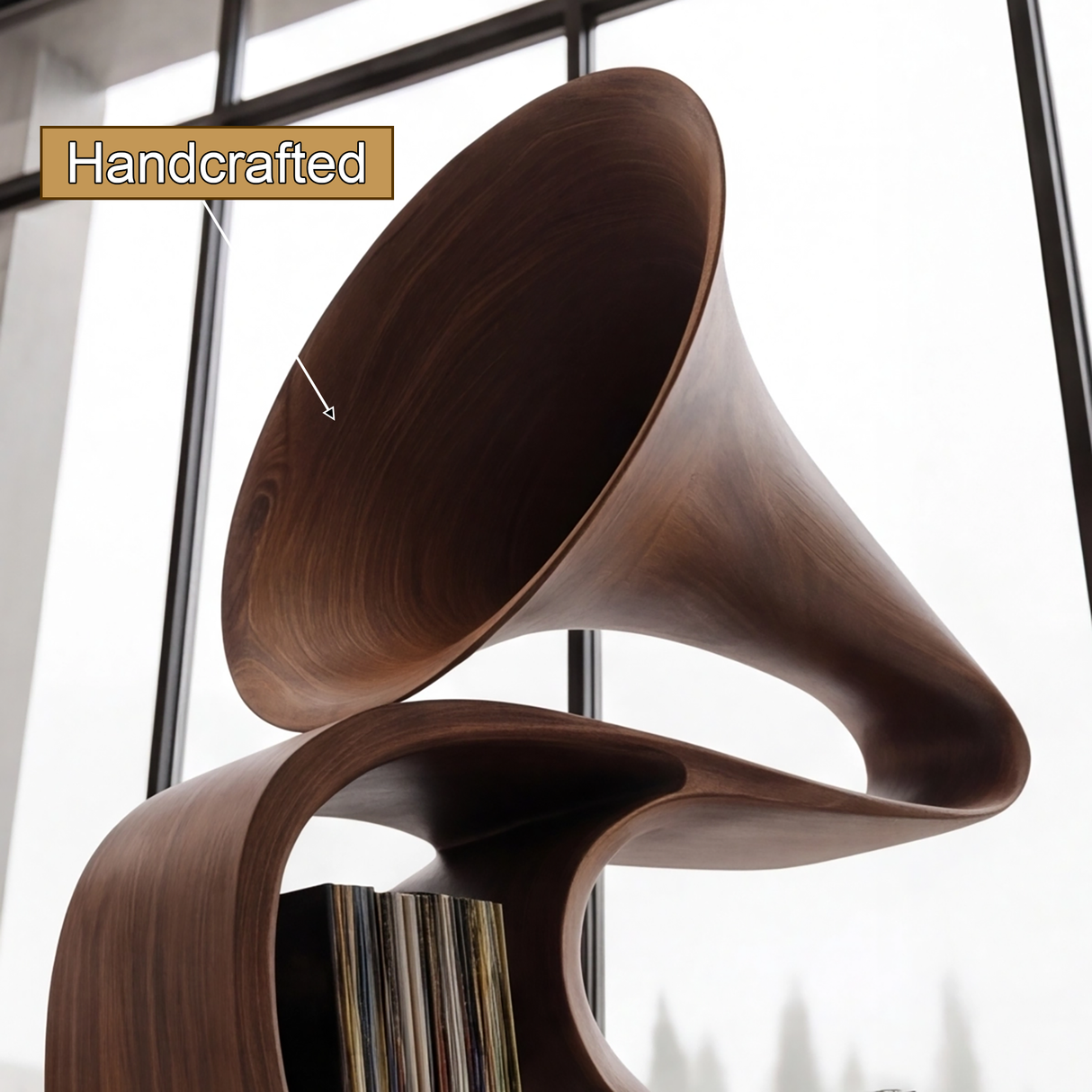 Arcanova Handcrafted Solid Wood Record Player Stand