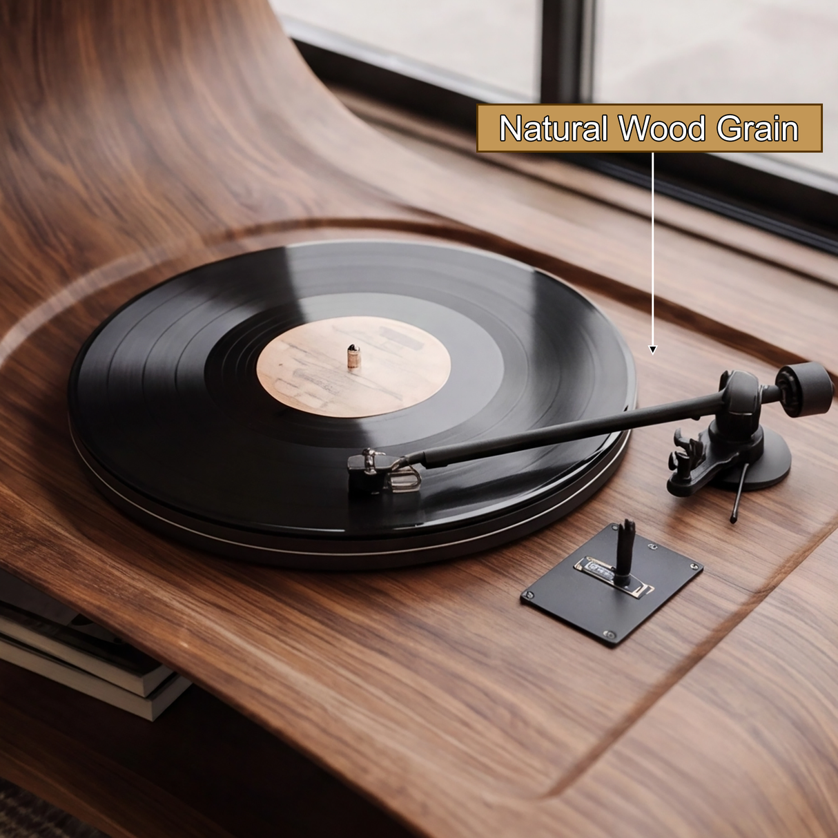 Arcanova Handcrafted Solid Wood Record Player Stand