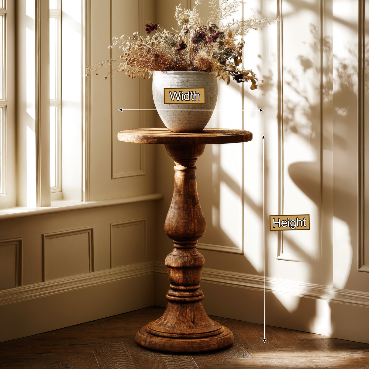 Ardellis Solid Wood Pedestal Stand SPA220436 - Timberustic Pedestal Stand