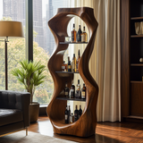 Ardello Sculpted Solid Wood Wine Display Shelf - Timberustic Wine Display Shelf