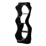 Ardello Sculpted Solid Wood Wine Display Shelf Black - Timberustic Wine Display Shelf