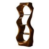 Ardello Sculpted Solid Wood Wine Display Shelf Brown - Timberustic Wine Display Shelf