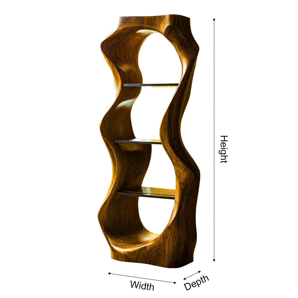 Ardello Sculpted Solid Wood Wine Display Shelf - Timberustic Wine Display Shelf