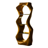 Ardello Sculpted Solid Wood Wine Display Shelf Teak - Timberustic Wine Display Shelf