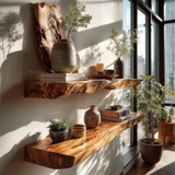 Arden Live Edge Solid Wood Floating Shelf SPA253345 - Timberustic Floating Shelf