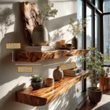 Arden Live Edge Solid Wood Floating Shelf SPA253345 - Timberustic Floating Shelf