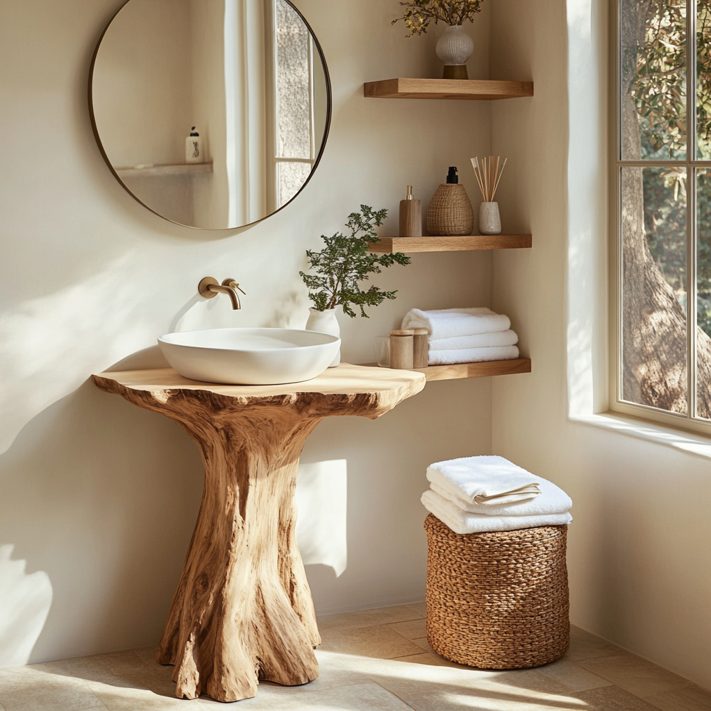 Arden Sculpted Solid Wood Pedestal Vanity - TimbeRustic Pedestal Vanity