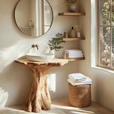 Arden Sculpted Solid Wood Pedestal Vanity - TimbeRustic Pedestal Vanity