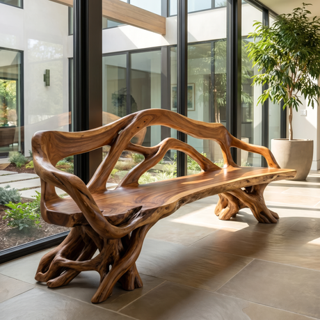 Ardencrest Sculpted Solid Wood Outdoor Bench - Timberustic Bench