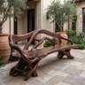 Ardencrest Sculpted Solid Wood Outdoor Bench Dark Walnut - Timberustic Bench