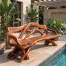 Ardencrest Sculpted Solid Wood Outdoor Bench Mahogany - Timberustic Bench