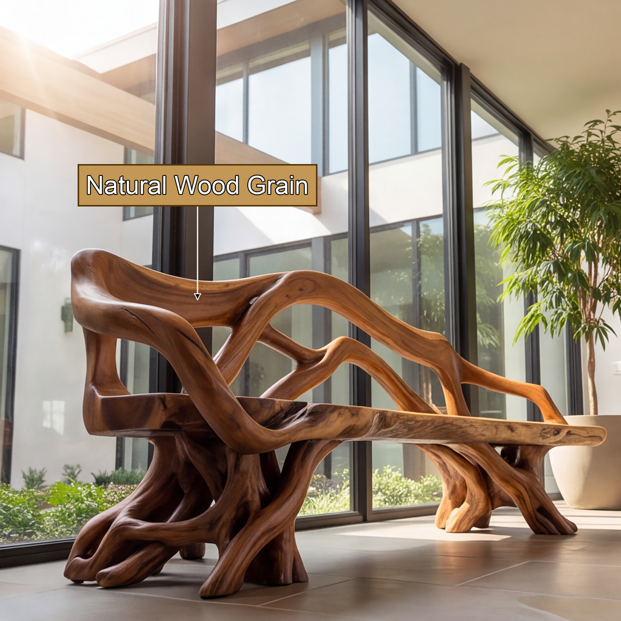 Ardencrest Sculpted Solid Wood Outdoor Bench - Timberustic Bench