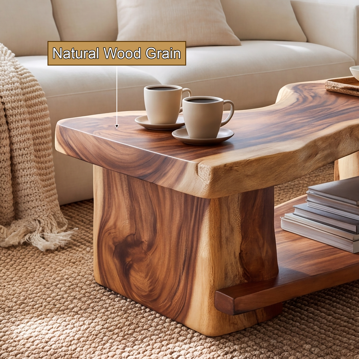 Ardenmere Live Edge Solid Wood Coffee Table SPA938778 - Timberustic Coffee Table