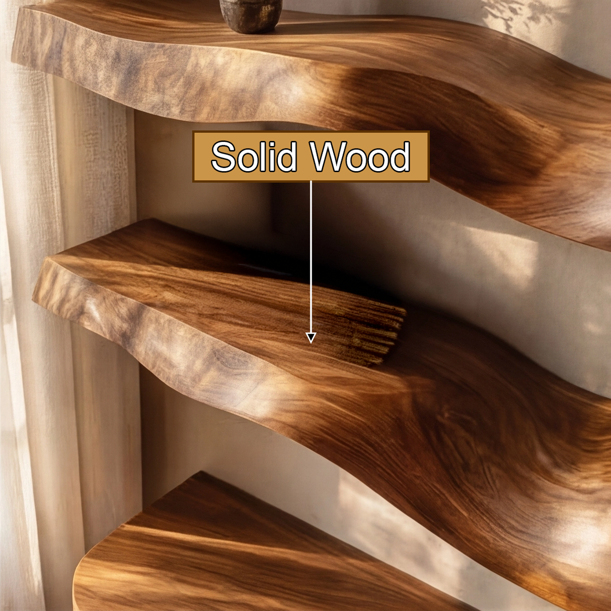 Ardessa Sculpted Solid Wood Floating Shelf SPA359392 - Timberustic Floating Shelf