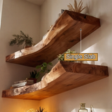 Ardorin Live Edge Solid Wood Floating Shelf SPA846446 - Timberustic Floating Shelf